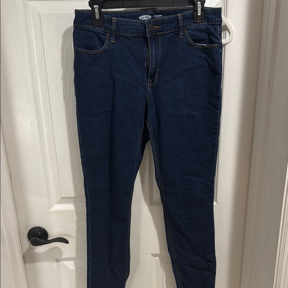 Old Navy Super Skinny Midrise Sz 10 Dark Blue Denim Jeans‎